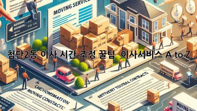 첨단2동 이사, 시간 조정 꿀팁🍯 & 이사서비스 A to Z